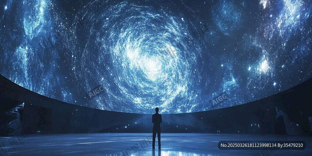 仰望璀璨星河的孤独身影