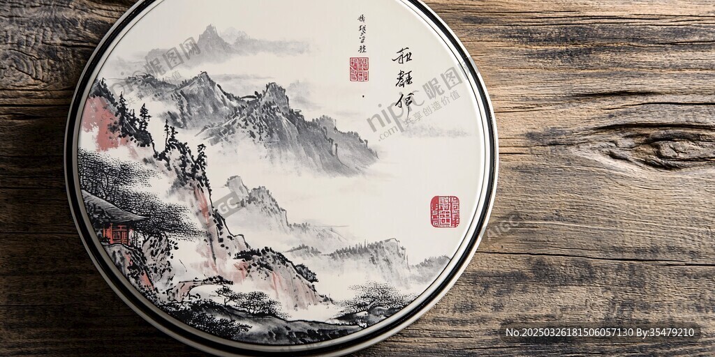 中式山水圆盘 古韵雅致