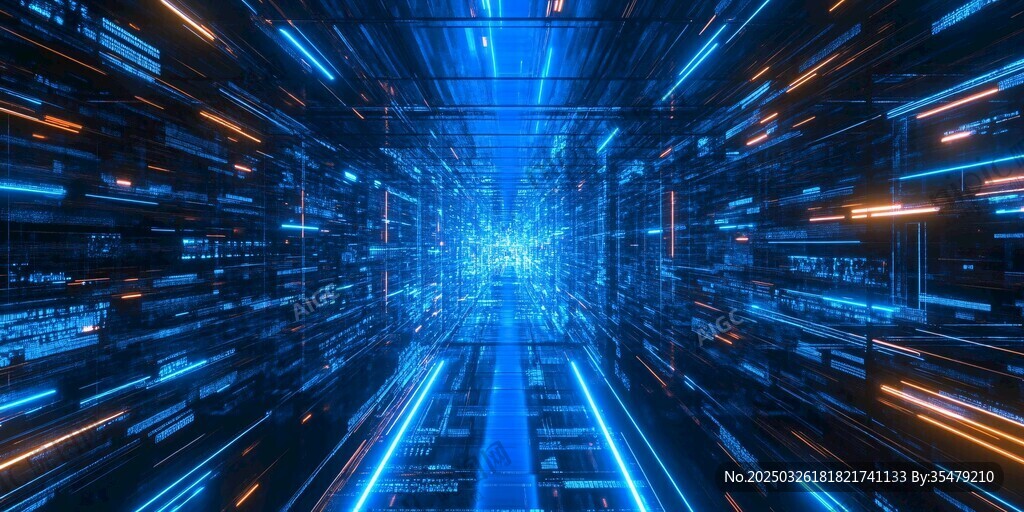 未来科技感的虚拟数字通道