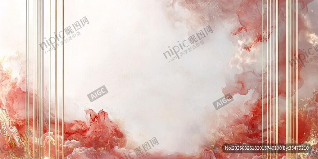 梦幻红白色烟雾背景画面