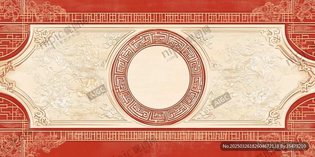 中式古典边框纹理背景图