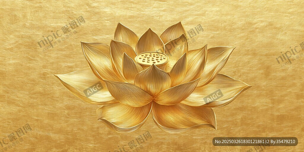 金色莲花图案