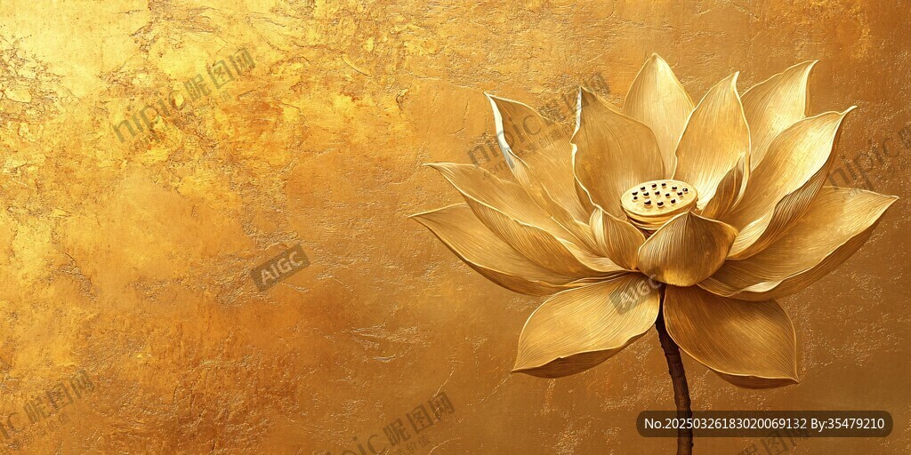 金色莲花艺术特写
