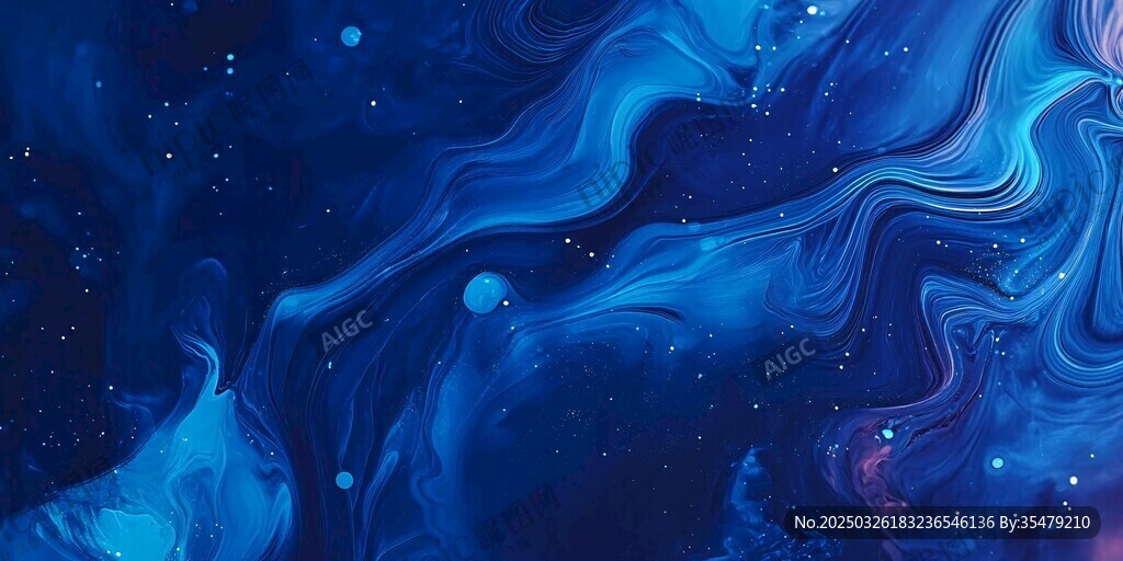 梦幻蓝色流体星空背景图