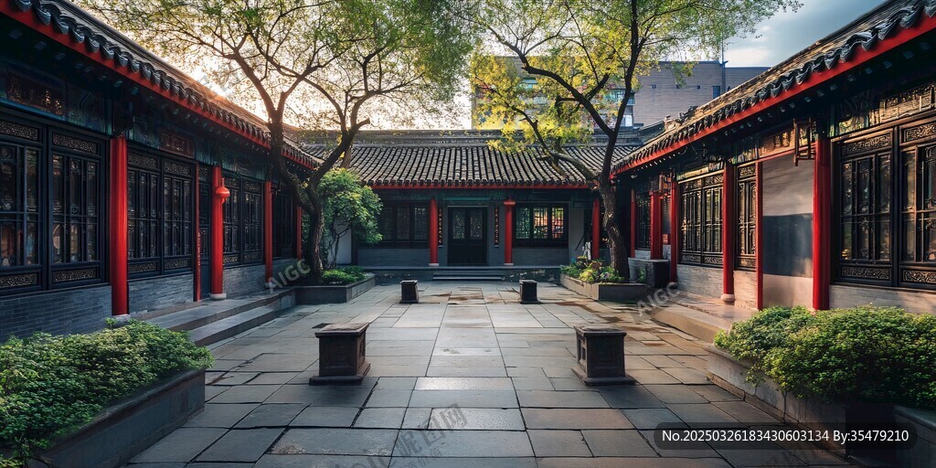 中式庭院静谧典雅之景