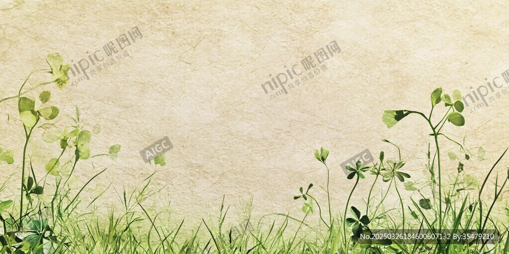 春日草地清新绿意风景