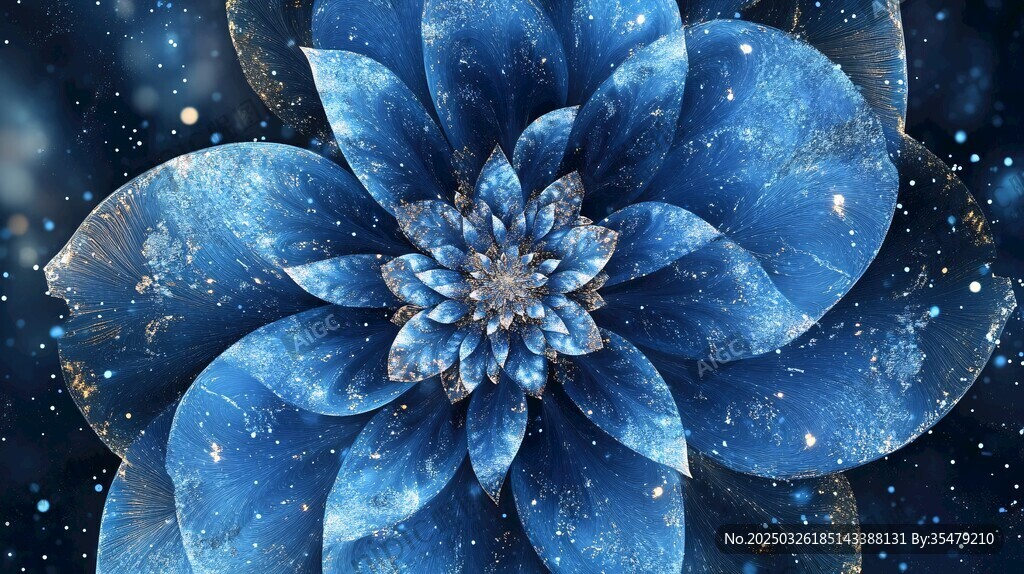 梦幻蓝色星空花朵