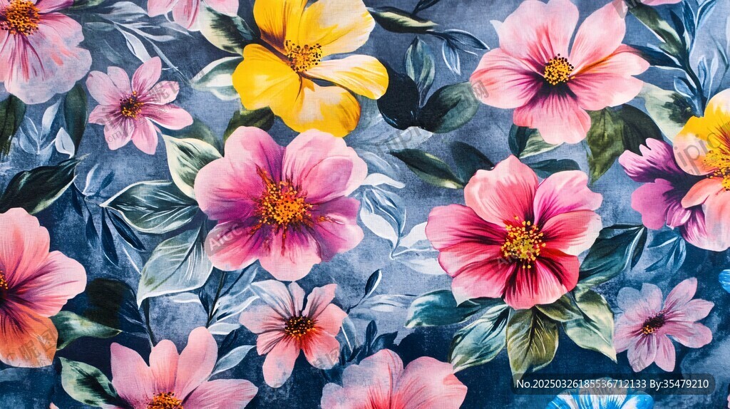 花卉图案背景的绚丽画面