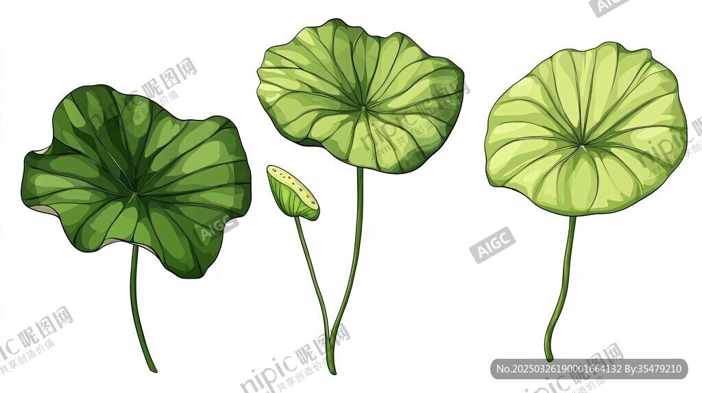 清新荷叶插画