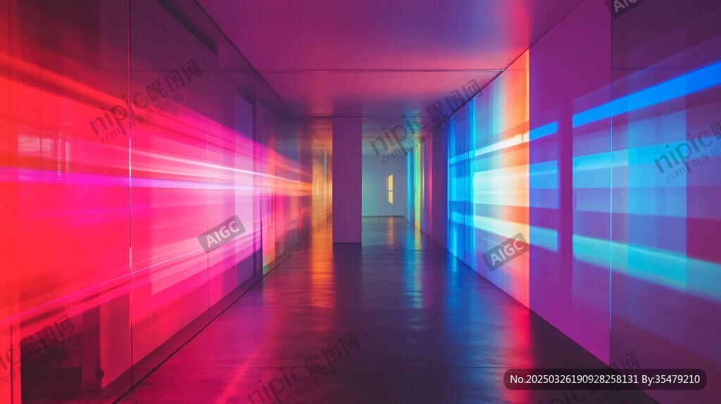 梦幻炫彩走廊光影艺术