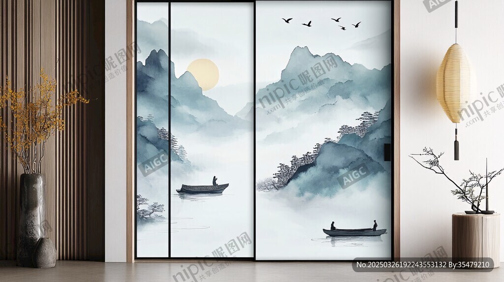 中式山水移门 雅致新中式