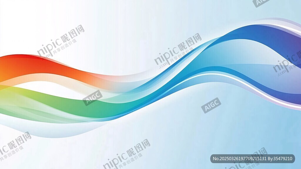 多彩动感波浪背景图