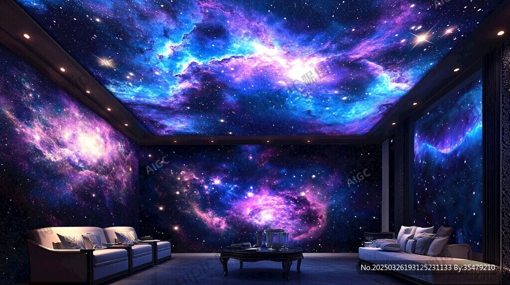 梦幻星空主题室内装饰空间