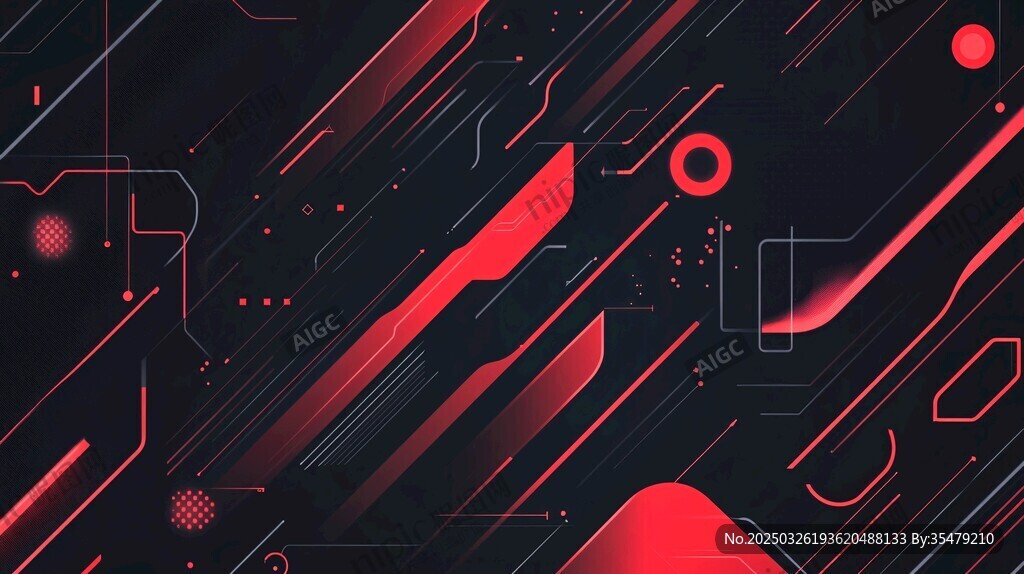 科技感十足的红色线条背景