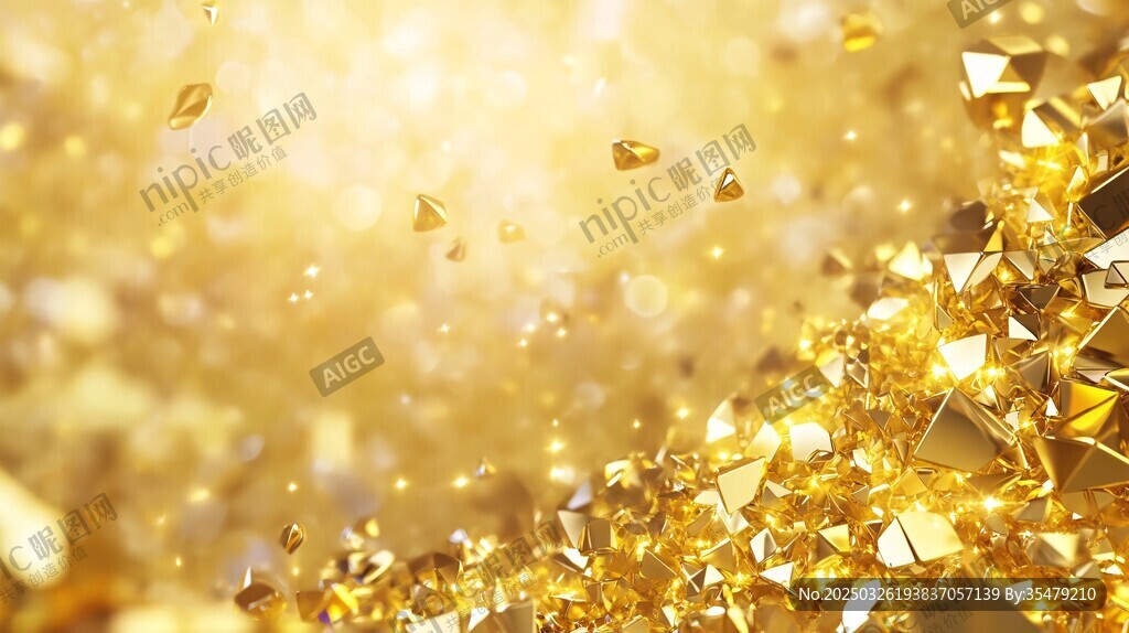 金色闪耀碎块梦幻背景图