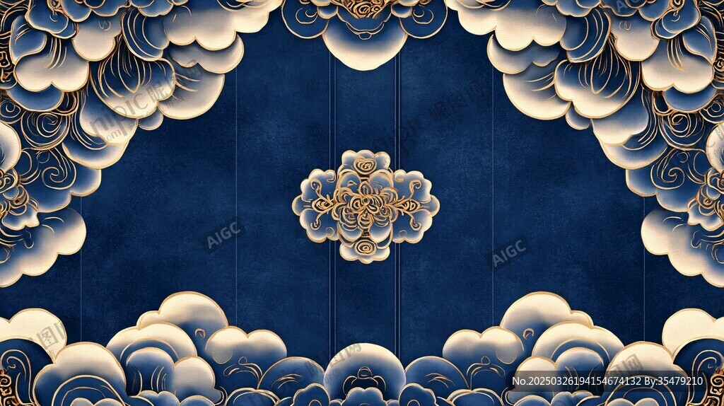 中式古典云纹背景图案