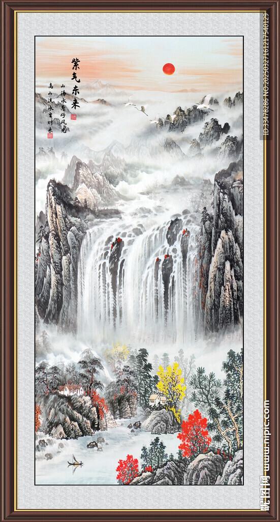 竖幅山水画