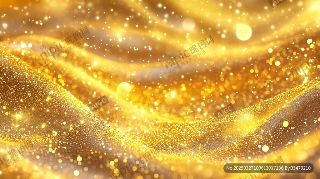 金色流光闪耀梦幻背景