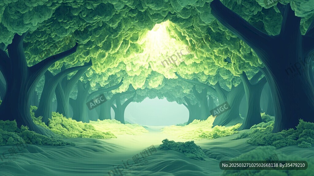 梦幻森林中的光影秘境