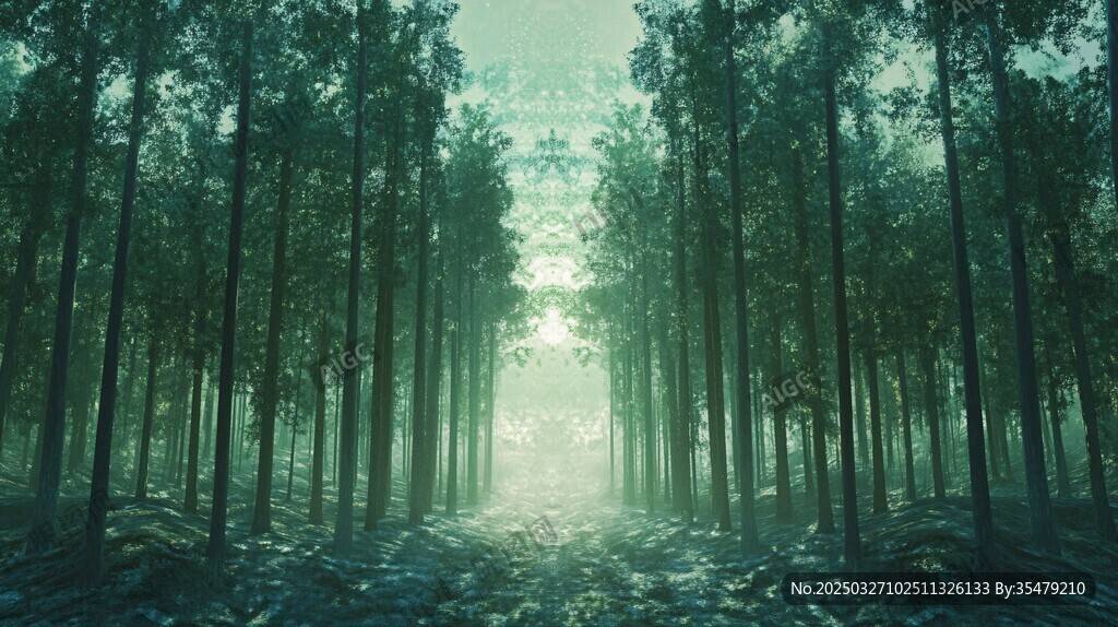 梦幻森林中的光影之路