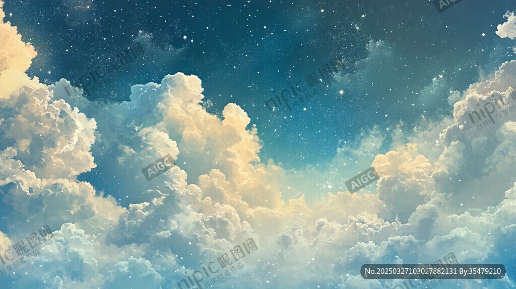 梦幻星空下的壮丽云海