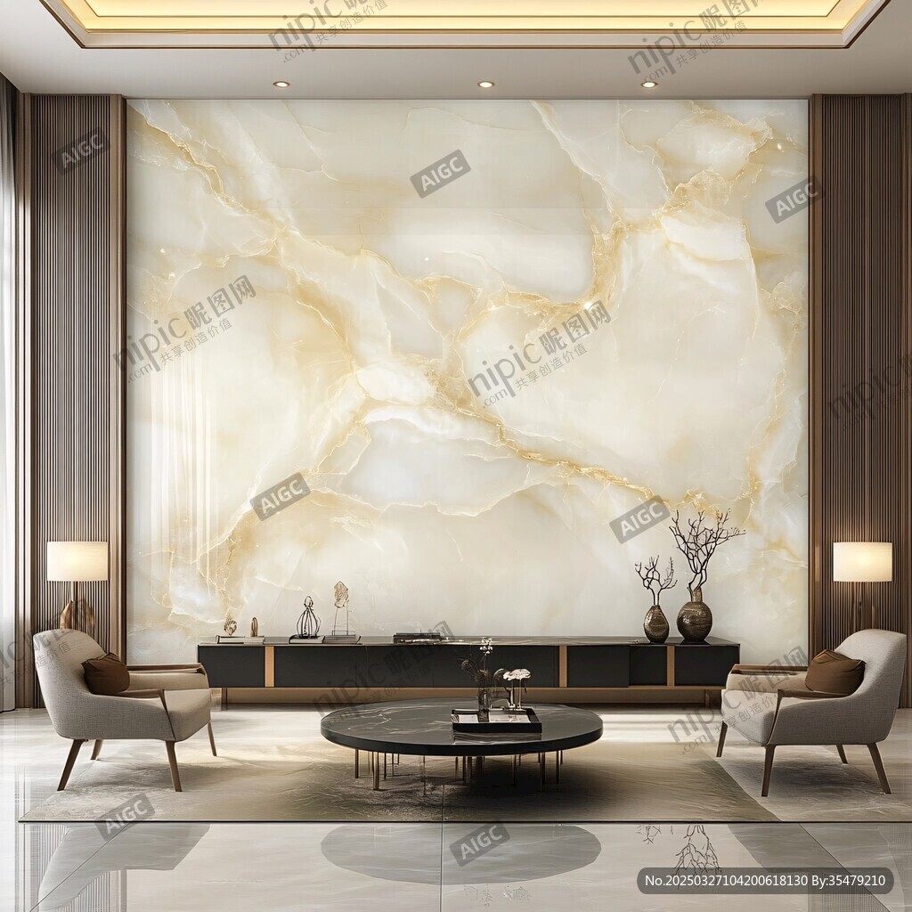 奢华大理石客厅背景墙