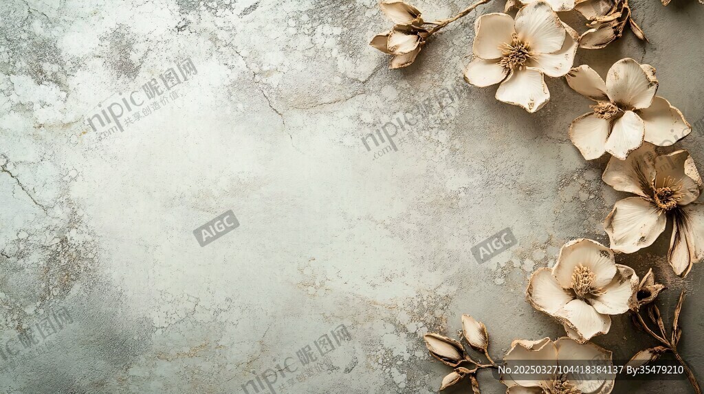 复古风干花装饰背景图