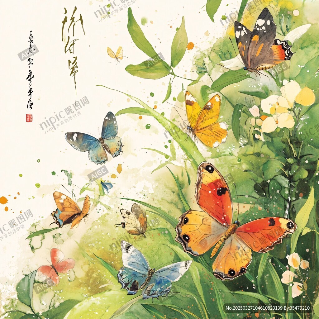 蝶舞花丛间