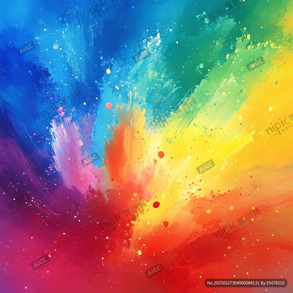 缤纷色彩爆炸抽象艺术画面