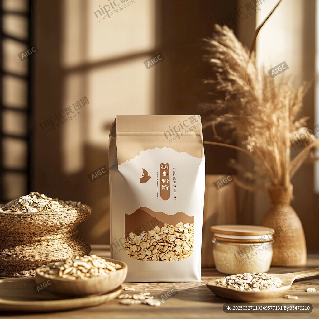 燕麦片产品摆拍展示图