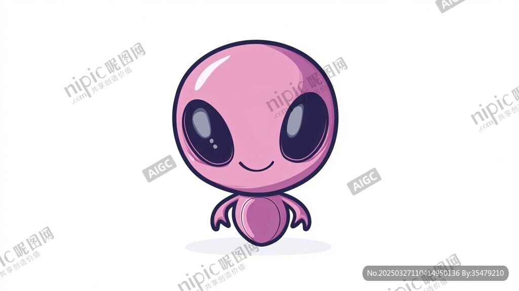 可爱粉色小外星人形象