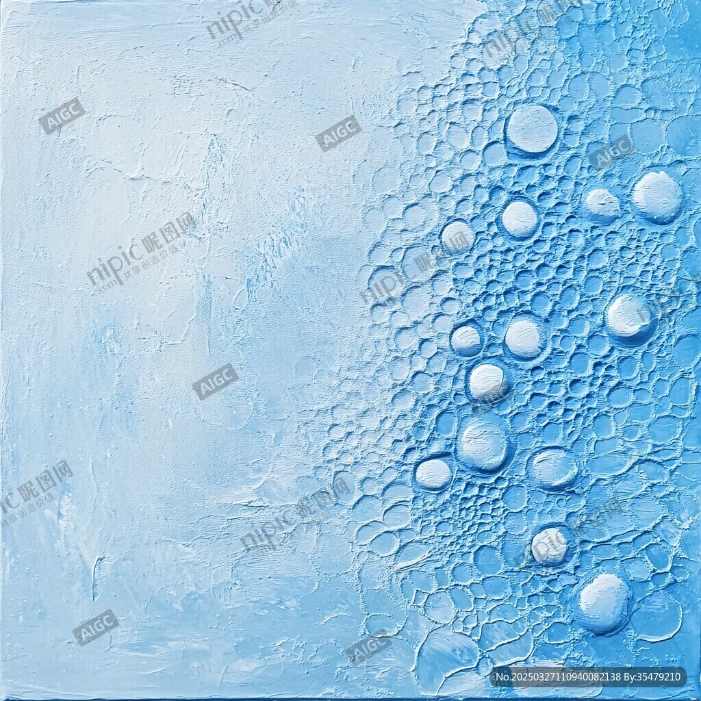 蓝色气泡抽象艺术纹理图