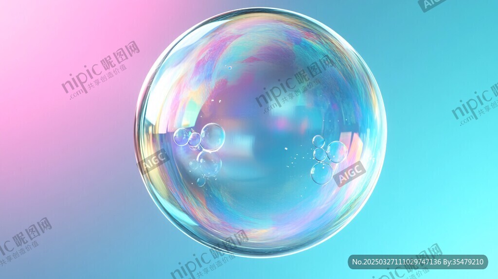 梦幻彩色透明泡泡