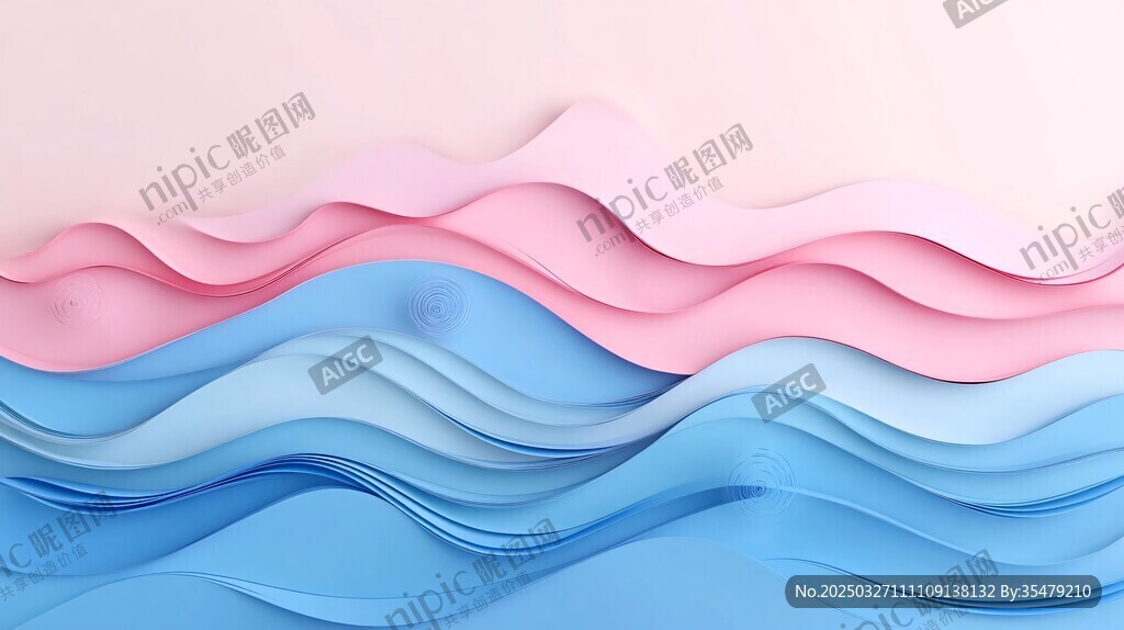 梦幻纸艺波浪背景图案