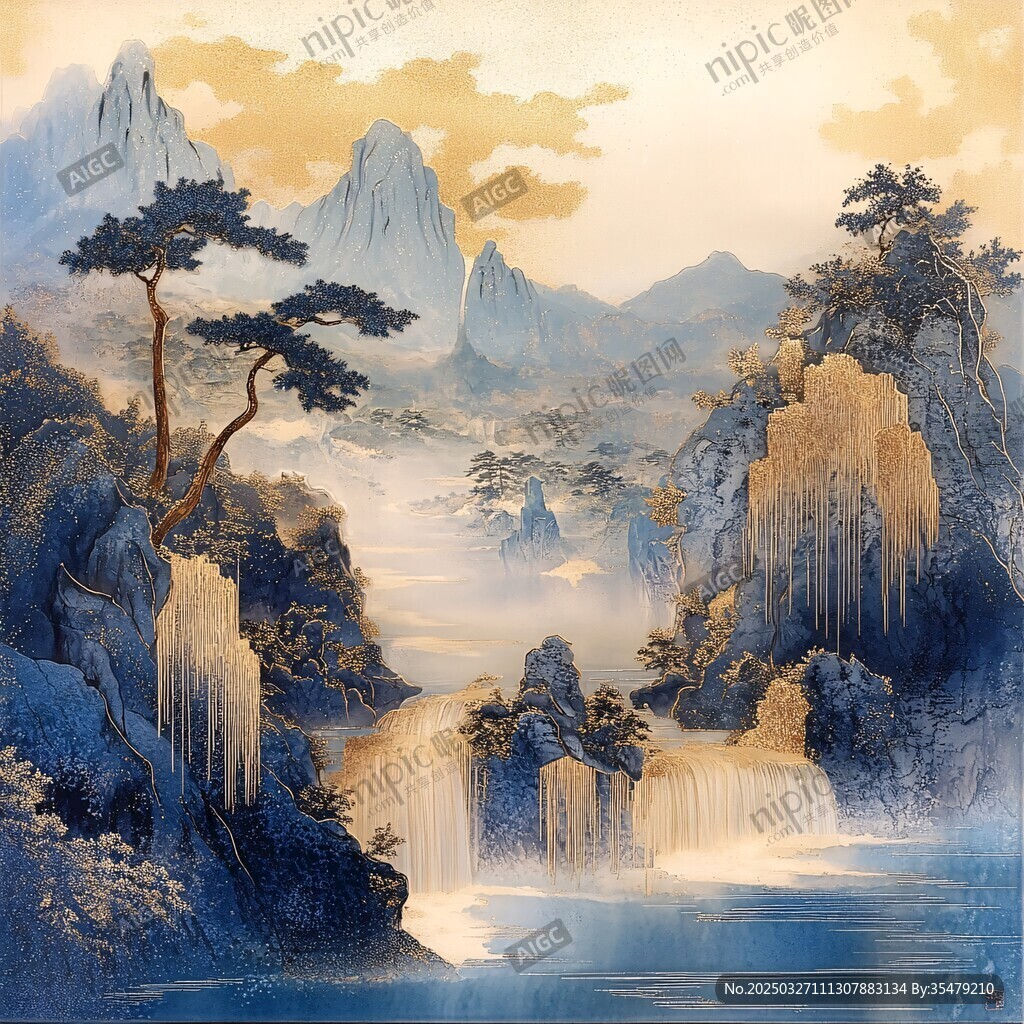 水墨山水间的灵动自然景