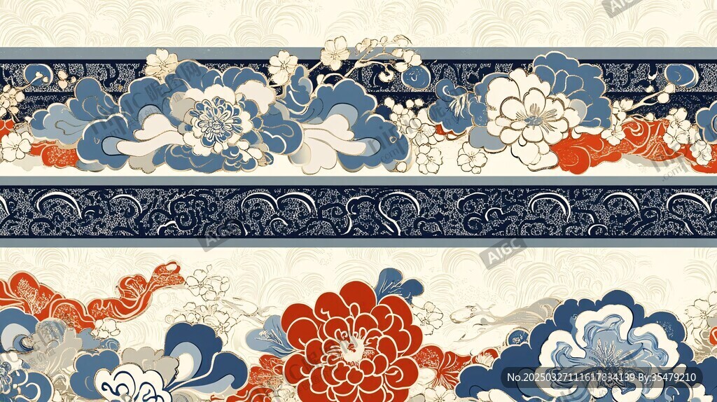 中式古典花纹边框图案