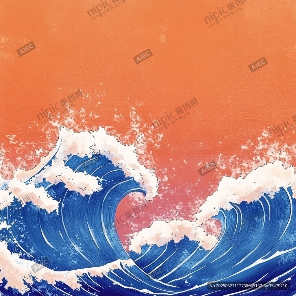 汹涌海浪绘就壮丽海洋景