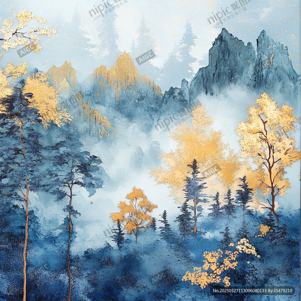 秋山林海雾景