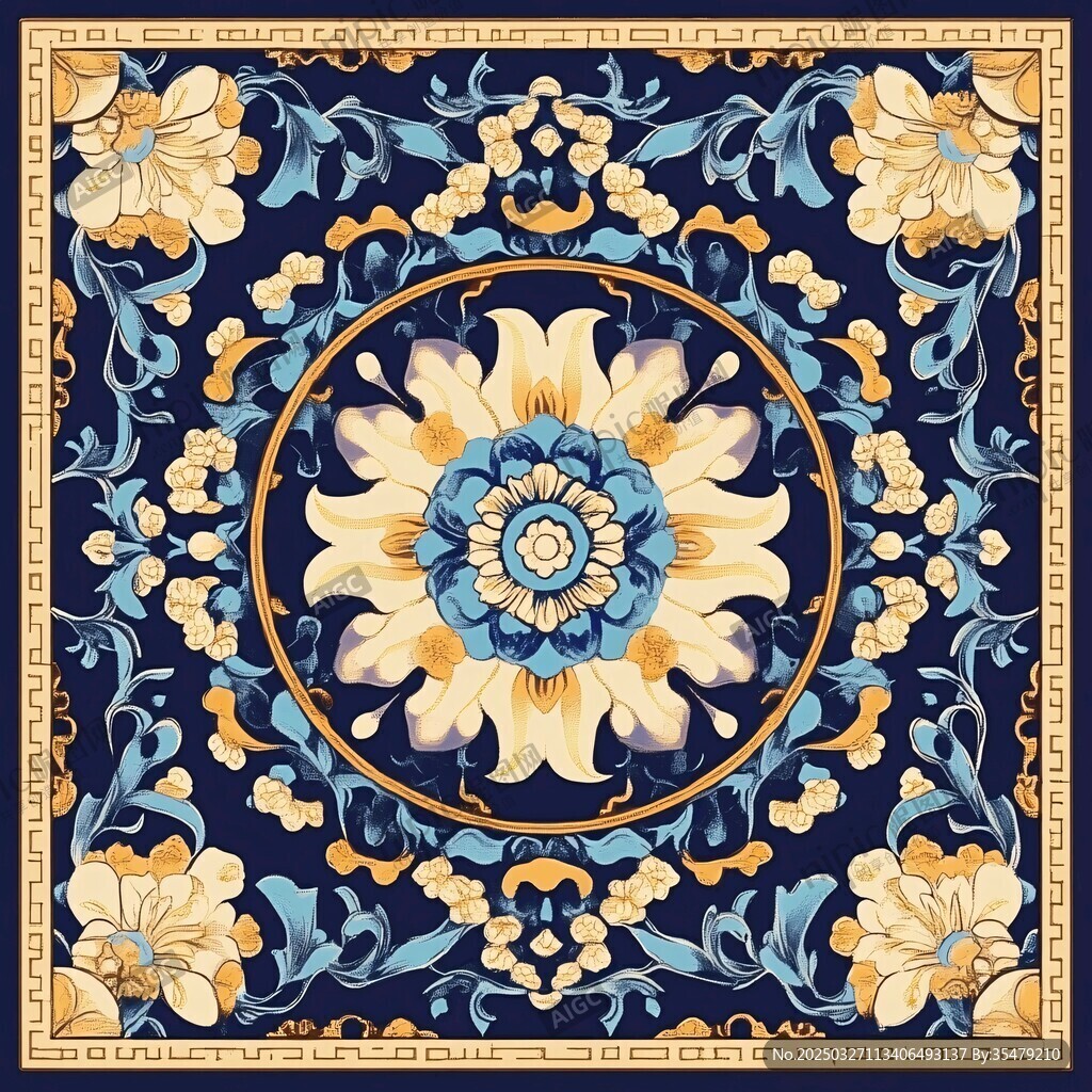 中式古典花卉纹精美图案