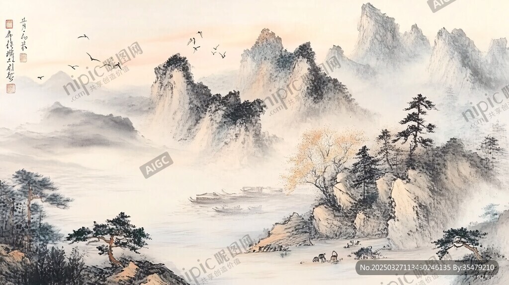 水墨山水意境图