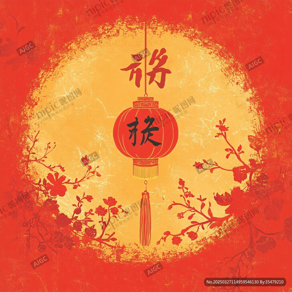 喜庆中国风灯笼贺岁背景
