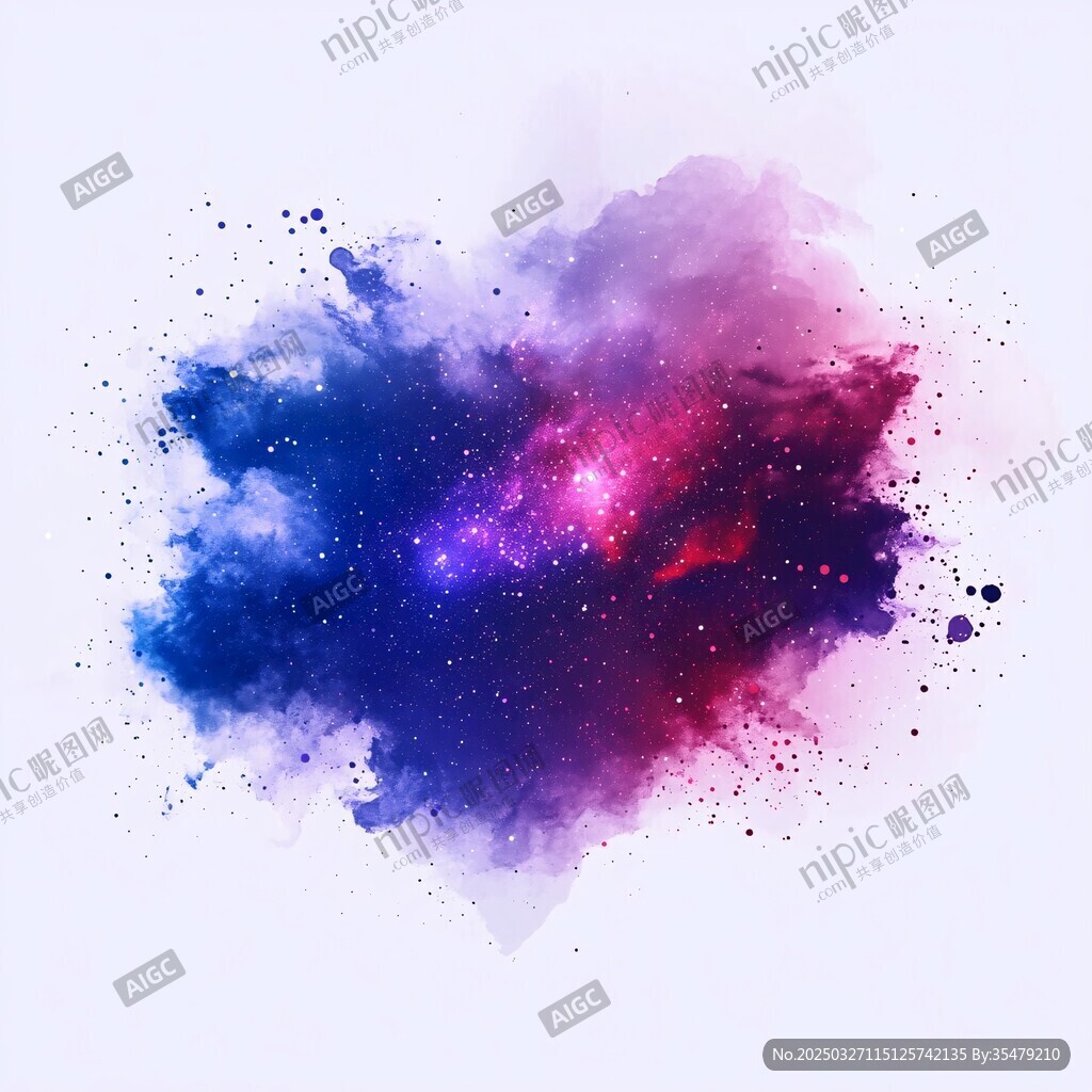梦幻水彩星云抽象背景图