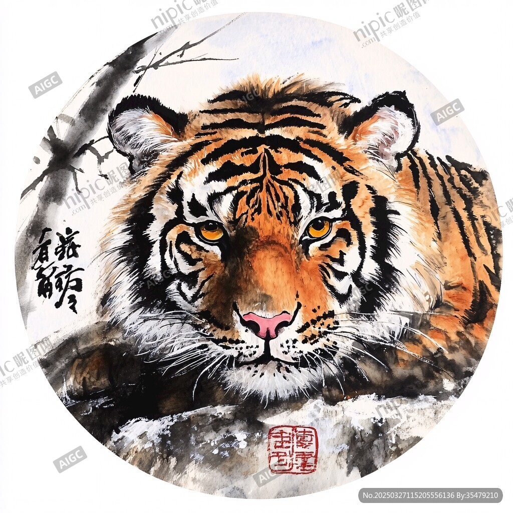 国画猛虎图