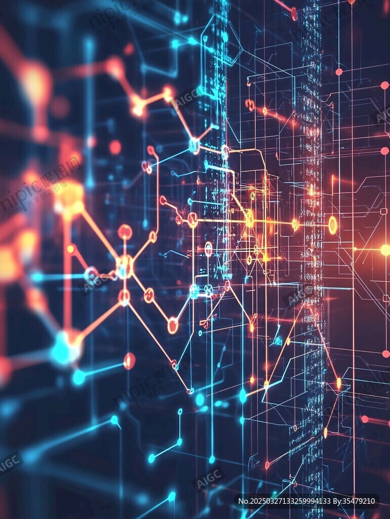 科技感电路数字未来画面