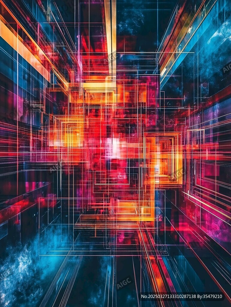 未来感科技线条绚丽空间