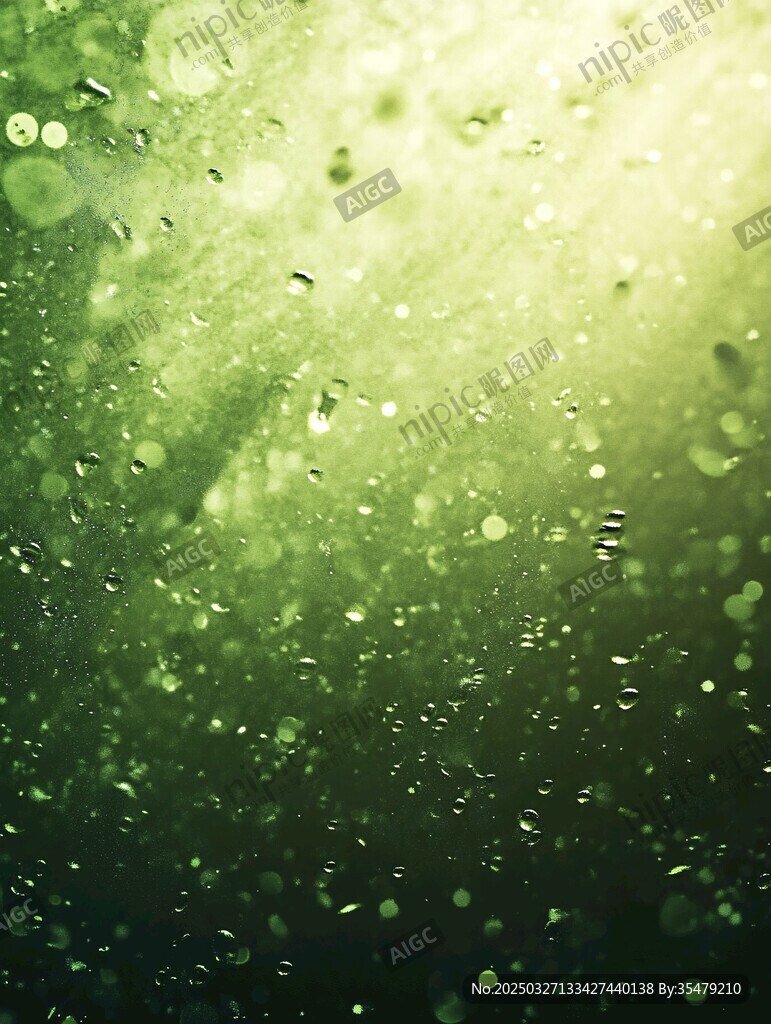 绿底水滴梦幻背景图