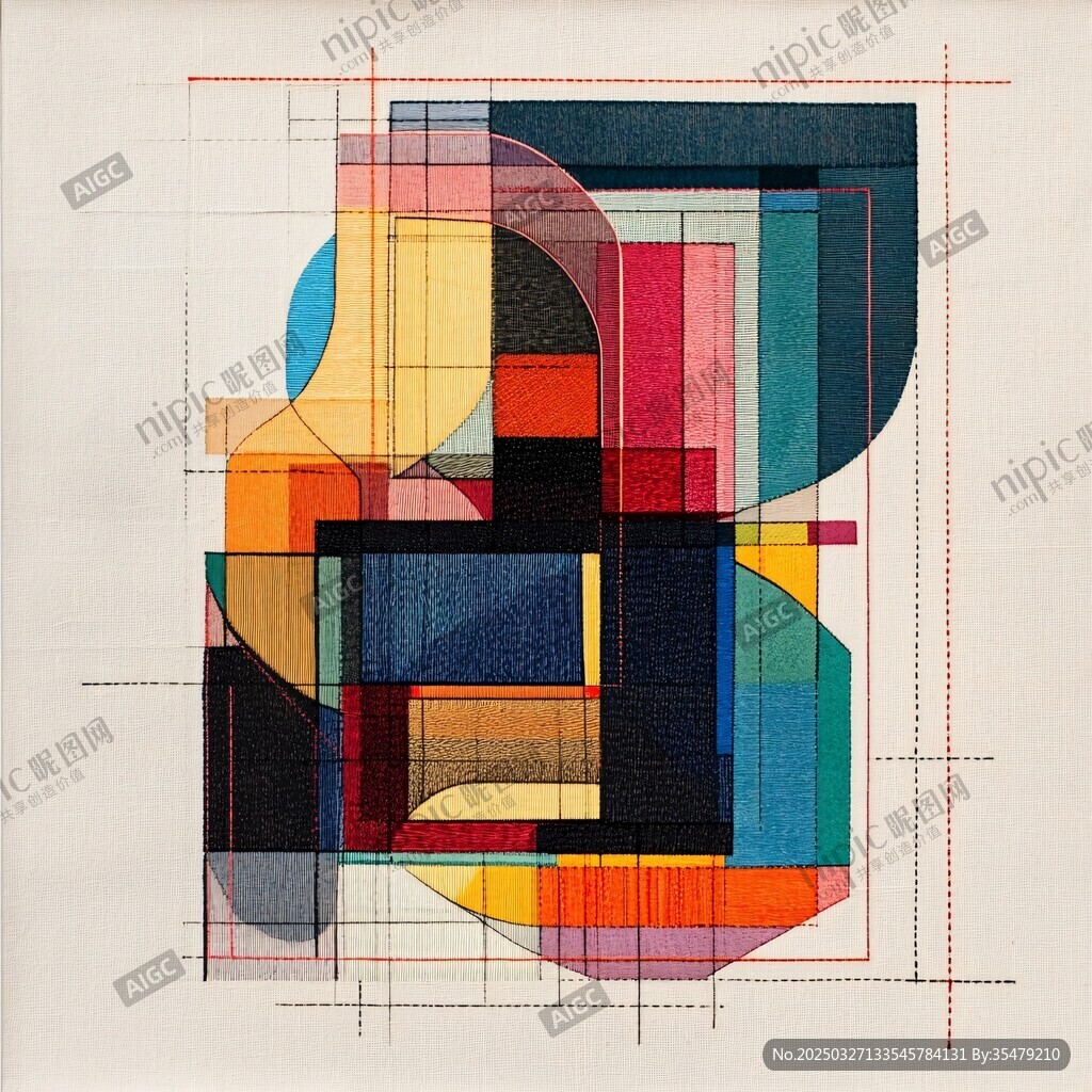 几何色块抽象艺术画作