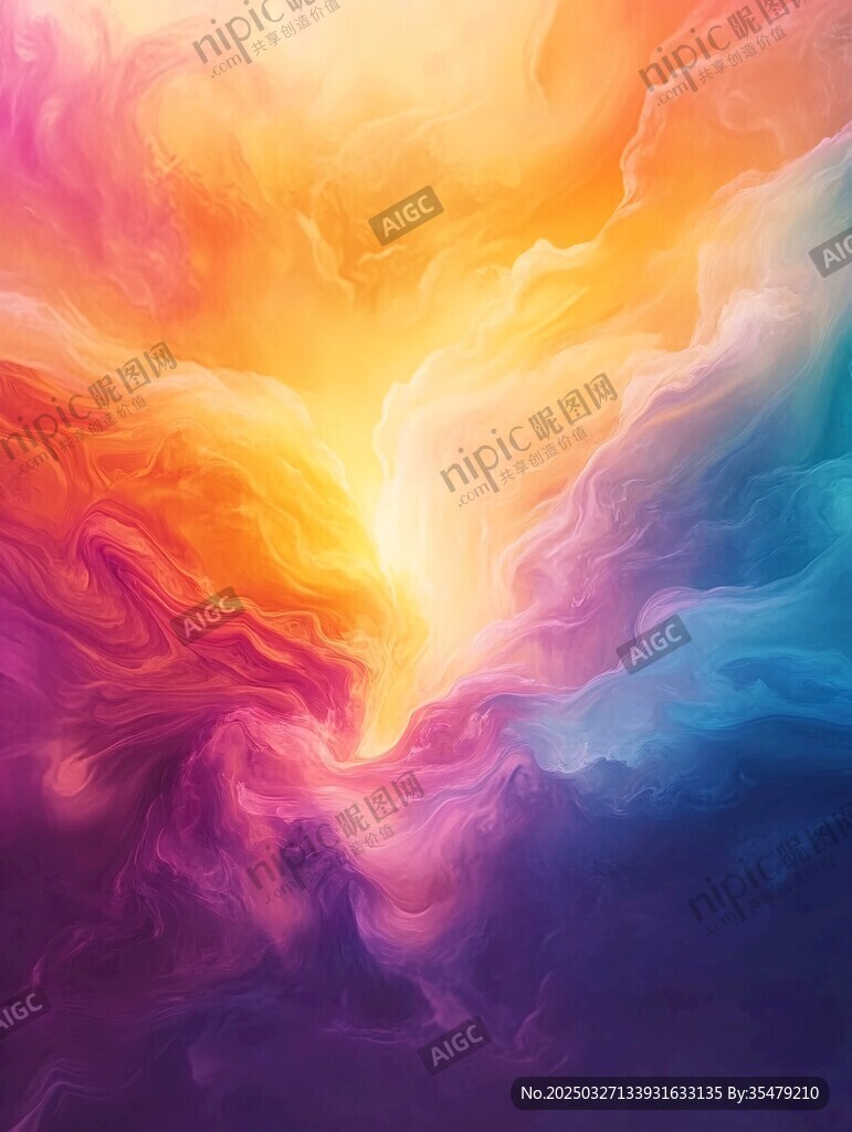 梦幻色彩流动抽象艺术图景