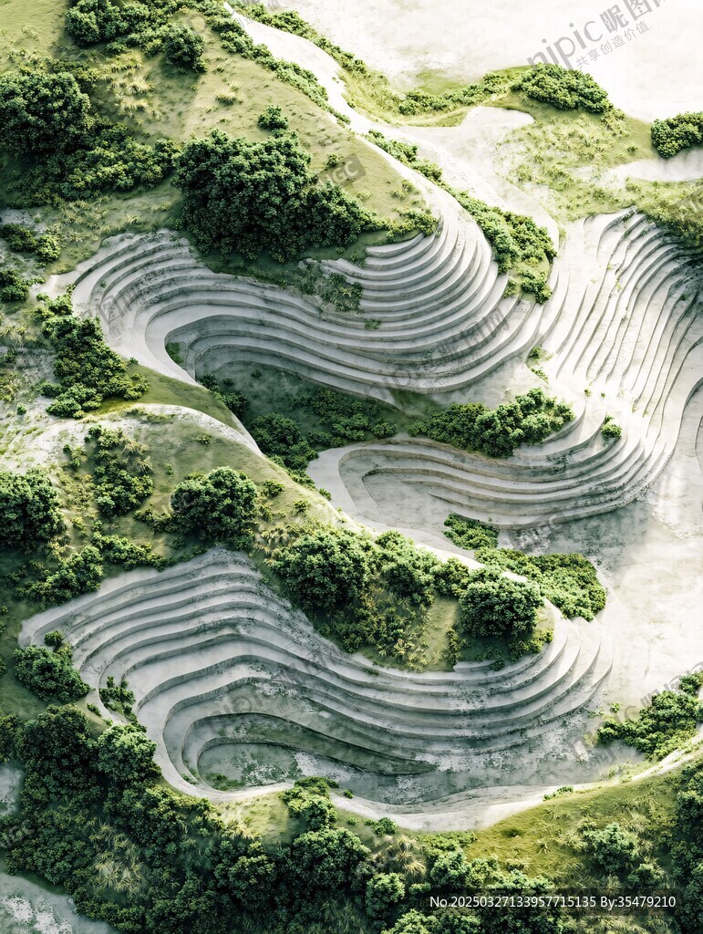 航拍壮观梯田景观