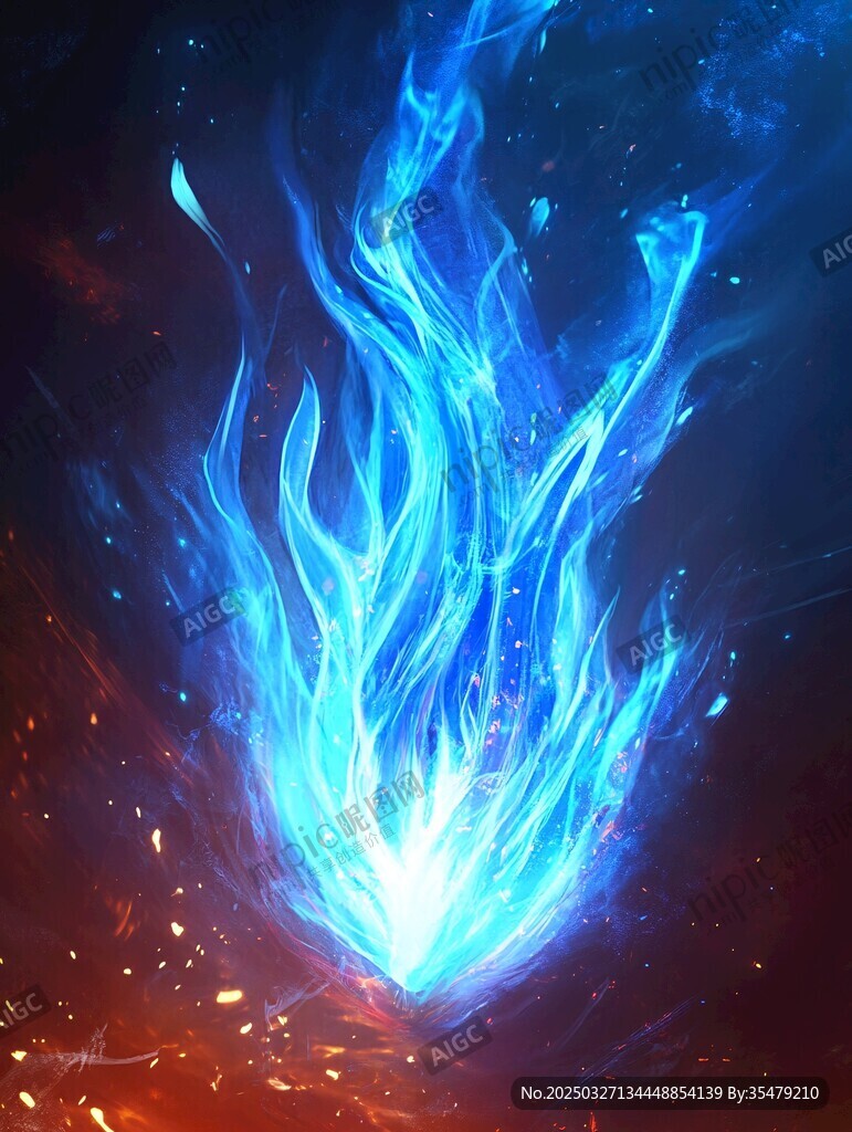蓝色火焰特效奇幻视觉
